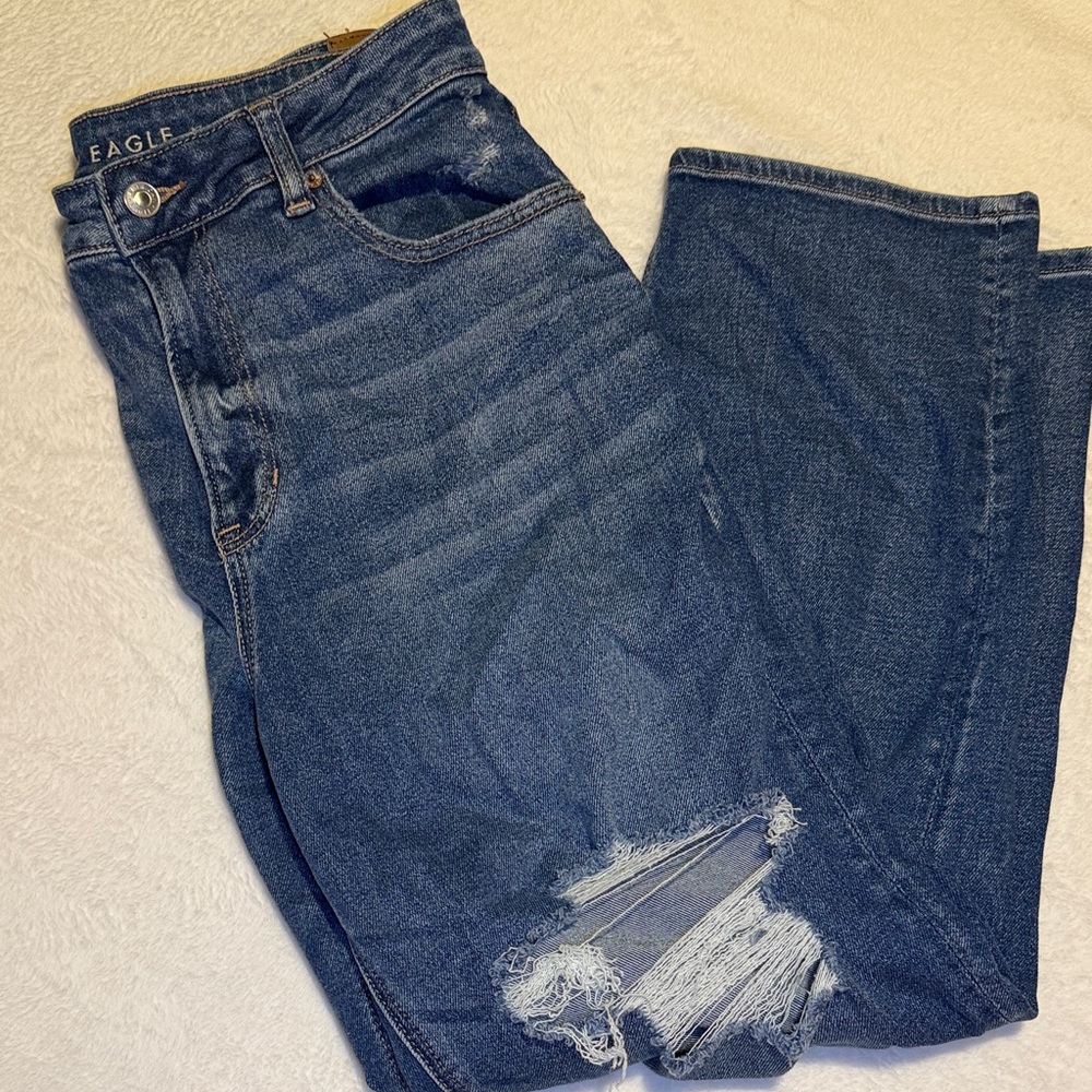 American Eagle Outfitters Light Blue Stretch Mom Jean